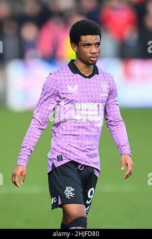 AMAD Diallo (#9) de Rangers FC pendant le match Cinch Premiership au Global Energy Stadium, Dingwall.Date de la photo: Samedi 29 janvier 2022. Banque D'Images