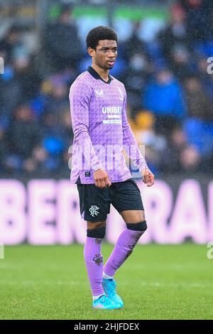 AMAD Diallo (#9) de Rangers FC pendant le match Cinch Premiership au Global Energy Stadium, Dingwall.Date de la photo: Samedi 29 janvier 2022. Banque D'Images