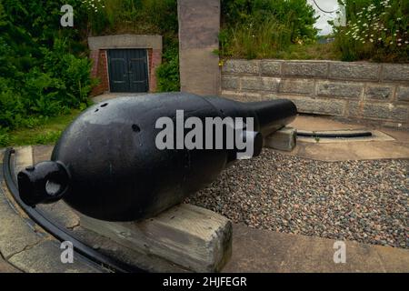 Fonte 10 pouces, 18 tonnes Mk. III fusil mouzzloading avec anneau de breeching à motif Millar Banque D'Images