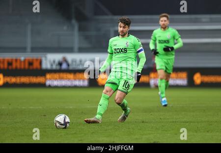 Wiesbaden, Allemagne.29th janv. 2022. Firo : 01/29/2022, Fuvuball, 3rd Bundesliga, saison 2021/2022, SV Wehen Wiesbaden - MSV Duisburg Moritz STOPPELKAMP, Duisburg crédit: dpa/Alay Live News Banque D'Images