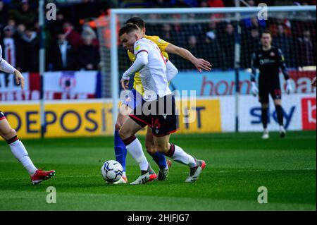 BOLTON, ROYAUME-UNI.JAN 29th Aaron Morley de Bolton Wanderers FC pendant le match Sky Bet League 1 entre Bolton Wanderers et Sunderland au Reebok Stadium, Bolton le samedi 29th janvier 2022.(Credit: Ian Charles | MI News) Credit: MI News & Sport /Alay Live News Banque D'Images