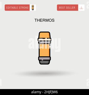 Icône de vecteur simple de thermos. Illustration de Vecteur