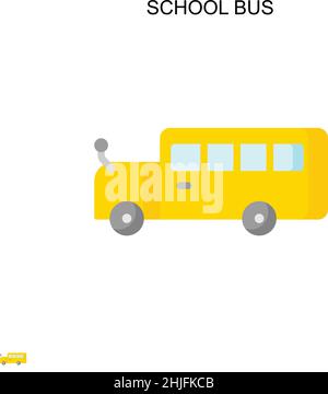 Icône de vecteur simple de bus scolaire.Modèle de conception de symbole d'illustration pour élément d'interface utilisateur Web mobile. Illustration de Vecteur