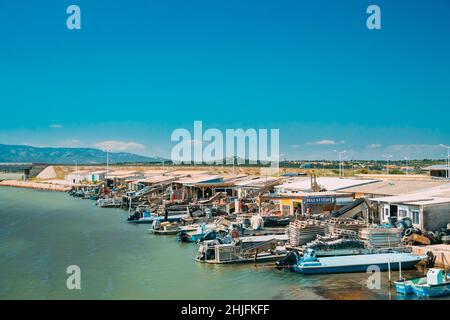 Leucate, France.Fermes d'huîtres et marché aux poissons dans le village Banque D'Images