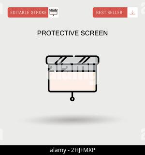 Icône de vecteur simple de l'écran de protection. Illustration de Vecteur