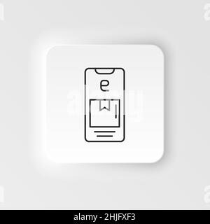 E-commerce neumorphe vecteur icône smartphone, boîte, présentation vecteur icône ensemble Illustration de Vecteur
