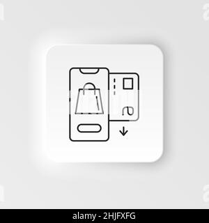 E-commerce neuporphorique style vecteur icône smartphone, voiture, package contour icône vecteur ensemble Illustration de Vecteur