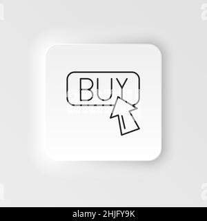 E-commerce neuporphorique style vecteur icône bouton, flèche contour icône vecteur ensemble d'icônes Illustration de Vecteur