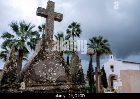 Cimetière ses Salines, Majorque, Iles Baléares, Espagne Banque D'Images