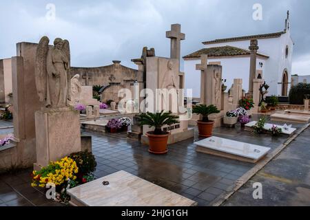 Cimetière ses Salines, Majorque, Iles Baléares, Espagne Banque D'Images