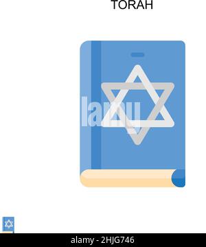 Icône de vecteur simple Torah.Modèle de conception de symbole d'illustration pour élément d'interface utilisateur Web mobile. Illustration de Vecteur