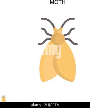 Icône de vecteur simple Moth.Modèle de conception de symbole d'illustration pour élément d'interface utilisateur Web mobile. Illustration de Vecteur