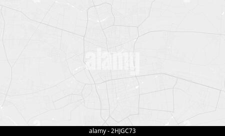 Carte d'arrière-plan vectorielle Łódź blanc et gris clair, routes et illustration de l'eau.Format écran large, feuille de route de la conception numérique à plat. Illustration de Vecteur