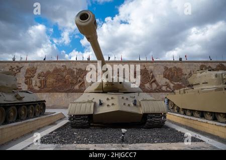 Le Caire Egypte décembre 2021 armée égyptienne LE char IS-3 exposé au musée militaire national du caire Banque D'Images