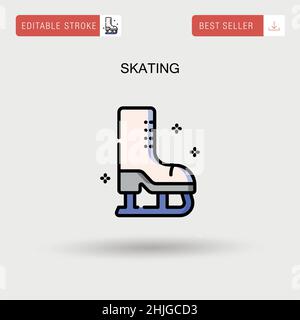 Icône de vecteur simple de patinage. Illustration de Vecteur