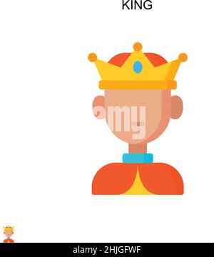 Icône de vecteur simple King.Modèle de conception de symbole d'illustration pour élément d'interface utilisateur Web mobile. Illustration de Vecteur