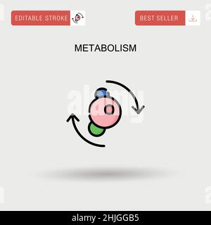 Icône de vecteur simple du métabolisme. Illustration de Vecteur