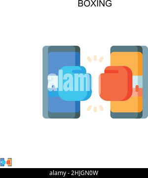 Icône de vecteur simple de boxe.Modèle de conception de symbole d'illustration pour élément d'interface utilisateur Web mobile. Illustration de Vecteur