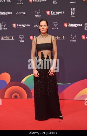 29 janvier 2022, Saragosse, Aragon, Espagne: Celia Freijeiro assiste aux Feroz Awards 2022 - tapis rouge à l'Auditorium le 29 janvier 2022 à Saragosse, Espagne (Credit image: © Jack Abuin/ZUMA Press Wire) Banque D'Images