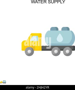 Icône de vecteur simple d'alimentation en eau.Modèle de conception de symbole d'illustration pour élément d'interface utilisateur Web mobile. Illustration de Vecteur