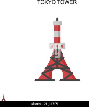 Icône de vecteur simple de la tour de Tokyo.Modèle de conception de symbole d'illustration pour élément d'interface utilisateur Web mobile. Illustration de Vecteur