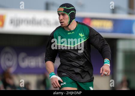 Galway, Irlande.29th janvier 2022.Ultan Dillane du Connacht regarde pendant le match de rugby 11 du Championnat des États-Unis entre Connacht Rugby et Glasgow Warriors au Sportsground de Galway, Irlande, le 29 janvier 2022 (photo par Andrew SURMA/ Credit: SIPA USA/Alay Live News Banque D'Images