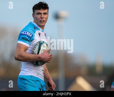 Galway, Irlande.30th janvier 2022.Jamie Dobie de Glasgow lors du match de rugby 11 du Championnat des États-Unis entre Connacht Rugby et Glasgow Warriors au Sportsground de Galway, Irlande, le 29 janvier 2022 (photo par Andrew SURMA/ Credit: SIPA USA/Alay Live News Banque D'Images