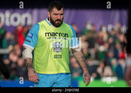 Galway, Irlande.30th janvier 2022.Jonny Matthews, de Glasgow, lors du match de rugby 11 du Championnat des États-Unis de rugby entre Connacht Rugby et Glasgow Warriors au Sportsground de Galway, Irlande, le 29 janvier 2022 (photo par Andrew SURMA/ Credit: SIPA USA/Alay Live News Banque D'Images