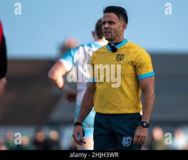 Galway, Irlande.30th janvier 2022.Arbitre NIC Berry lors du championnat de rugby Uni Round 11 match entre Connacht Rugby et Glasgow Warriors au Sportsground de Galway, Irlande le 29 janvier 2022 (photo par Andrew SURMA/ Credit: SIPA USA/Alay Live News Banque D'Images