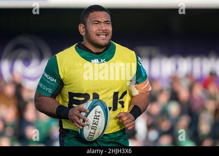 Galway, Irlande.30th janvier 2022.Tietie Tuimauga du Connacht lors du match de rugby 11 du Championnat des États-Unis entre Connacht Rugby et Glasgow Warriors au Sportsground de Galway, Irlande, le 29 janvier 2022 (photo par Andrew SURMA/ Credit: SIPA USA/Alay Live News Banque D'Images