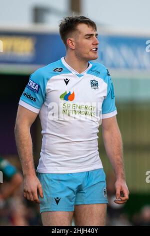 Galway, Irlande.30th janvier 2022.Stafford McDowall de Glasgow lors du match de rugby 11 du Championnat des États-Unis entre Connacht Rugby et Glasgow Warriors au Sportsground de Galway, Irlande, le 29 janvier 2022 (photo par Andrew SURMA/ Credit: SIPA USA/Alay Live News Banque D'Images