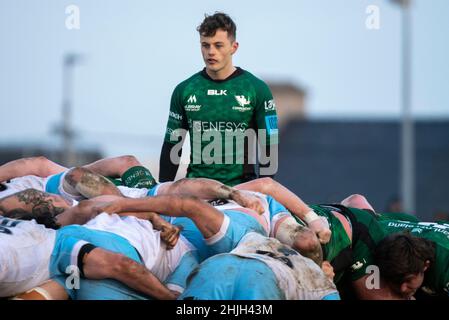 Galway, Irlande.30th janvier 2022.Colm Reilly de Connacht lors du match de rugby de championnat de rugby de l'United Rugby Championship Round 11 entre Connacht Rugby et Glasgow Warriors au Sportsground de Galway, Irlande, le 29 janvier 2022 (photo par Andrew SURMA/ Credit: SIPA USA/Alay Live News Banque D'Images