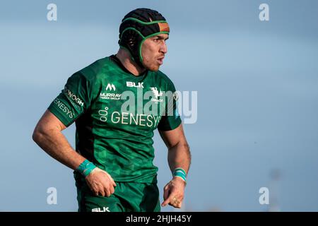 Galway, Irlande.30th janvier 2022.Ultan Dillane du Connacht lors du match de rugby 11 du Championnat des États-Unis entre Connacht Rugby et Glasgow Warriors au Sportsground de Galway, Irlande, le 29 janvier 2022 (photo par Andrew SURMA/ Credit: SIPA USA/Alay Live News Banque D'Images