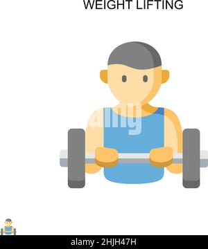 Icône de vecteur simple de levée de poids.Modèle de conception de symbole d'illustration pour élément d'interface utilisateur Web mobile. Illustration de Vecteur