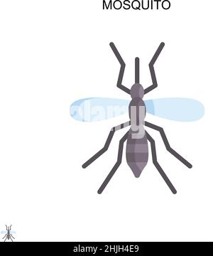 Icône de vecteur simple Mosquito.Modèle de conception de symbole d'illustration pour élément d'interface utilisateur Web mobile. Illustration de Vecteur