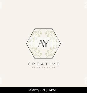 Lettre initiale AY Flower logo Template Vector Premium Vector Illustration de Vecteur