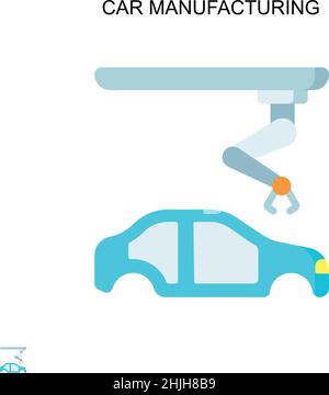 Icône vecteur simple de fabrication de voiture.Modèle de conception de symbole d'illustration pour élément d'interface utilisateur Web mobile. Illustration de Vecteur