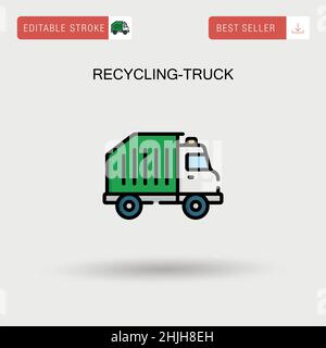 Icône vecteur simple chariot de recyclage. Illustration de Vecteur