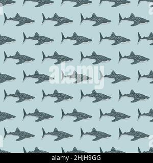 Motif requin baleine sans coutures dans un style scandinave.Arrière-plan des animaux marins.Illustration vectorielle pour les enfants impressions textiles amusantes, tissu, bannières, Illustration de Vecteur