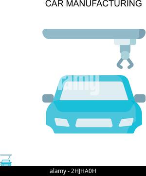 Icône vecteur simple de fabrication de voiture.Modèle de conception de symbole d'illustration pour élément d'interface utilisateur Web mobile. Illustration de Vecteur