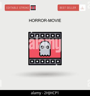 Icône de vecteur simple de film d'horreur. Illustration de Vecteur