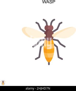 Wasp icône de vecteur simple.Modèle de conception de symbole d'illustration pour élément d'interface utilisateur Web mobile. Illustration de Vecteur