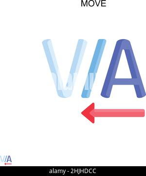 Déplacer l'icône de vecteur simple.Modèle de conception de symbole d'illustration pour élément d'interface utilisateur Web mobile. Illustration de Vecteur