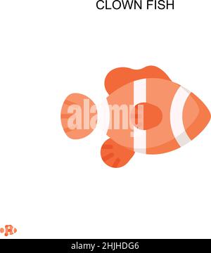Icône de vecteur simple Clown Fish.Modèle de conception de symbole d'illustration pour élément d'interface utilisateur Web mobile. Illustration de Vecteur