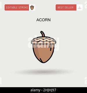 Icône de vecteur simple Acorn. Illustration de Vecteur