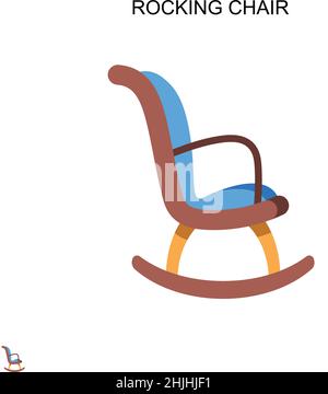 Fauteuil à bascule simple icône vectorielle.Modèle de conception de symbole d'illustration pour élément d'interface utilisateur Web mobile. Illustration de Vecteur