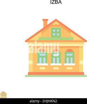 Icône de vecteur simple Izba.Modèle de conception de symbole d'illustration pour élément d'interface utilisateur Web mobile. Illustration de Vecteur