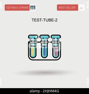 Test-tube-2 icône vecteur simple. Illustration de Vecteur