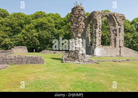 Ruines de l'abbaye de Neath (douzième siècle), Neath Port Talbot, pays de Galles du Sud, Royaume-Uni Banque D'Images