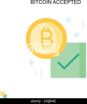 Icône de vecteur simple accepté par Bitcoin.Modèle de conception de symbole d'illustration pour élément d'interface utilisateur Web mobile. Illustration de Vecteur